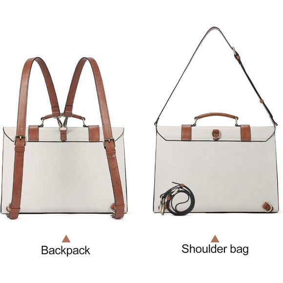 CLUCI Briefcase for Women 15.6 inch Vegan Leather laptop backpack Large Computer - Picture 6 of 6